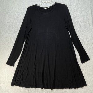 Maitai Womens Size Medium Black Knit A-Line Long Sleeve Dress